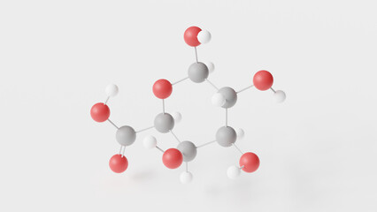 d-galacturonic acid molecule 3d, molecular structure, ball and stick model, structural chemical formula sugar acid
