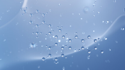 lemborexant molecular structure, 3d model molecule, orexin antagonist, structural chemical formula view from a microscope