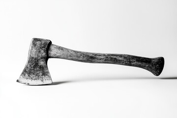 A Blackened Hand Axe with a Wooden Handle