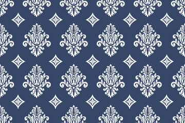 Damask seamless pattern vector,vintage,traditional,ethnic pattern, Turkish motifs, Great for fabric and textile, wrapping, clothing,carpet, Bandana, batik, and wallpaper