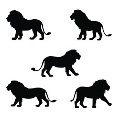 Beautiful Lion Silhouette Set Designs