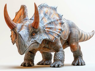 Tall 3D model of a Triceratops its impressive horns and sturdy build sparking imagination in young minds