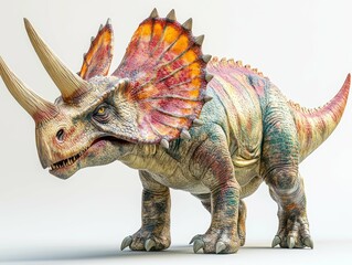 Obraz premium Tall 3D model of a Triceratops its impressive horns and sturdy build sparking imagination in young minds