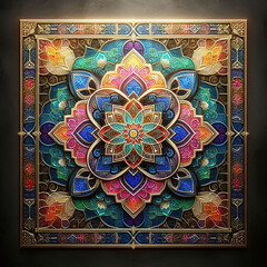 Islamic Luxury background with full color gradient mandala ornament