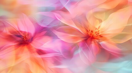 Blurred Floral Abstraction with Dynamic Bold Colors