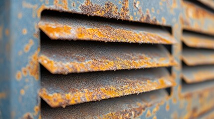 Rusted and corroded fins on an outdoor condenser unit