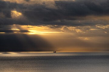 Spectacular sunset in Adriatic Sea near Croatia