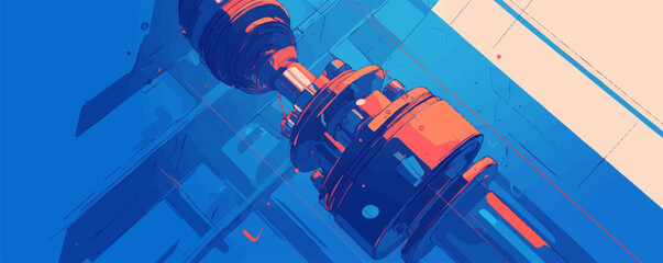 Elevator shaft and mechanics, Vector flat minimalistic isolated illustration