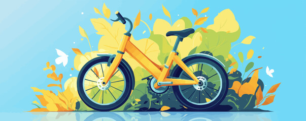 Fototapeta premium Foldable bike for easy storage and transport, Vector flat minimalistic isolated illustration