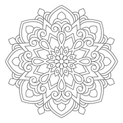 Leaf Flower Petal Coloring Mandala Art Simple Graphic Shape Vector Mandala Coloring book