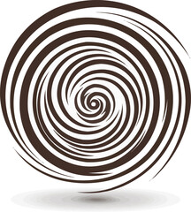 Abstract radial pattern icon flat on white isolated background, vector design.
