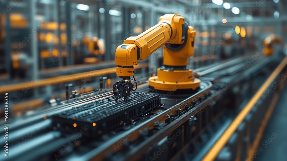 Poster rpa systems manage robotic arms for efficient assembly line operations in a modern factory