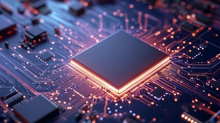 Futuristic AI-Driven Chipsets Visualization - Innovative 3D Render of 27 Intelligent Processors in Advanced Neural Network Architecture