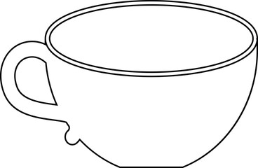 Coffee cup line drawing design.