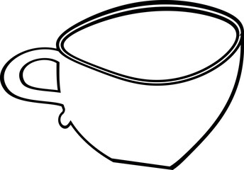 
Coffee cup line drawing design.