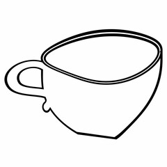 
Coffee cup line drawing design.