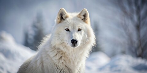 Fototapeta premium Majestic polar wolf in its natural Arctic habitat
