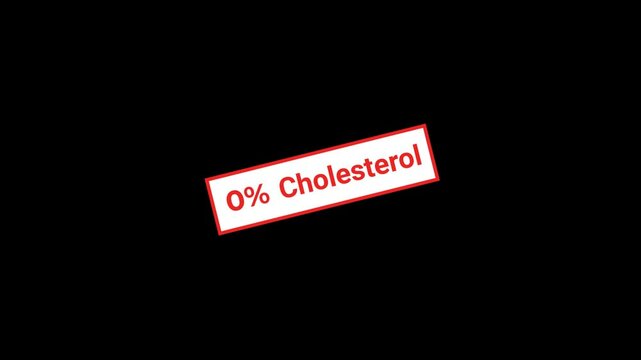 0% Cholesterol Text Stamp Effect Animation