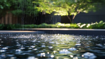 Fototapeta premium Serene Zen Garden with Innovative EEG-Controlled Water Features