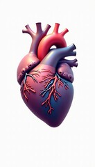 A vibrant, stylized illustration of a human heart, perfect for medical, educational, and health related projects.