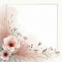 Soft pastel floral design with elegant blooms and subtle gold accents.