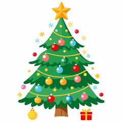 Naklejka premium Christmas tree illustration
