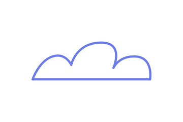Simple cloud icon, gas and fume steam, cloud sky, symbol of night time in doodle style, simple weather icon flat vector illustration isolated on white background.