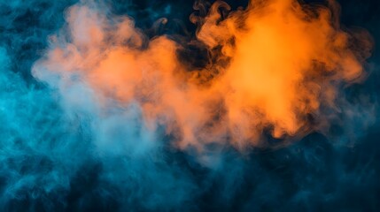 Abstract Blue and Orange Smoke Background