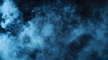 Fototapeta premium Abstract Blue Smoke & Sparkles Background