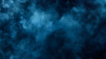 Abstract Blue Smoke and Stars Background