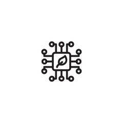 Fototapeta premium Agricultural Technology icon. Chip icon. Environmentally friendly chip technology. Editable icon.