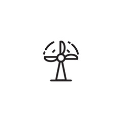 Electric wind generator. Editable icon.