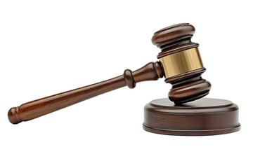 Judge's gavel isolated on transparent background