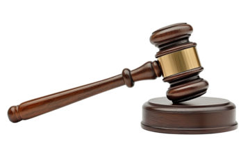 Judge's gavel isolated on transparent background