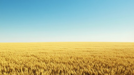 Naklejka premium A peaceful wheat field swaying gently under the soft breeze 