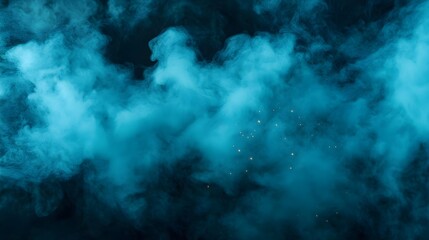 Fototapeta premium Abstract Blue Smoke with Golden Sparks Background