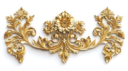 Ornate golden floral decoration, often used in interior design or architectural detailing.