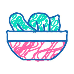 salad plate doodle icon sketch vector. salad plate sign. isolated symbol illustration
