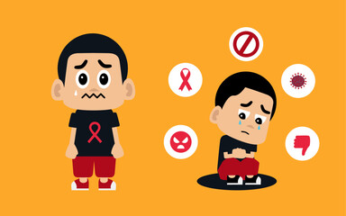 Man sad because of negative Stigma againts PLHIV