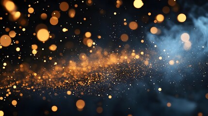 Obraz premium Abstract Gold Glitter and Smoke Background