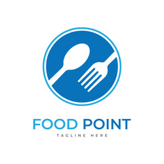 Food point logo design template. Vector illustration