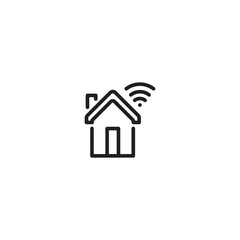 Home sign. Symbol of house. simple modern digital technology flat design.  Editable icon.