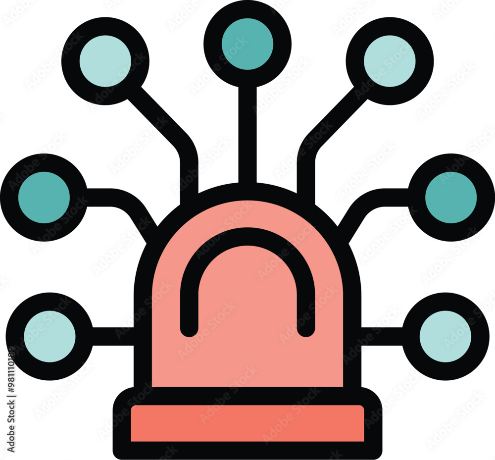 Canvas Prints this vector icon of a server is connecting to multiple networks, symbolizing a network hub