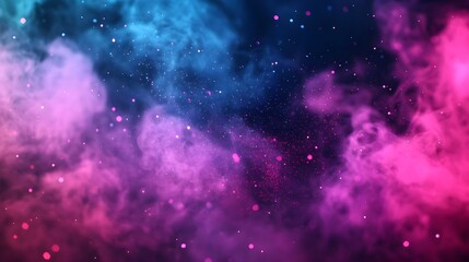 Naklejka premium Abstract Purple and Blue Smoke with Glittering Dust