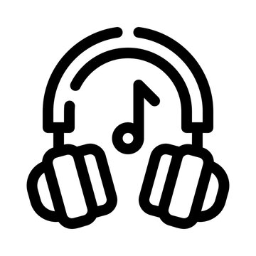 black headphones with music note clip art preview