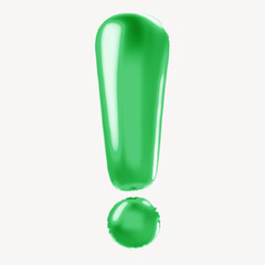 Exclamation mark 3D green balloon symbol illustration