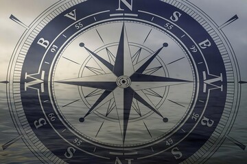 Naklejka premium compass on the map