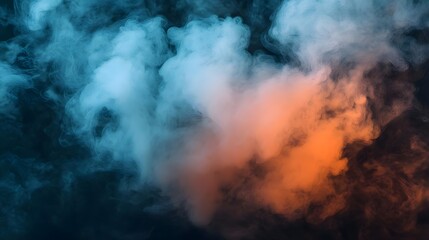 Abstract Smoke Background, Blue and Orange Vapor