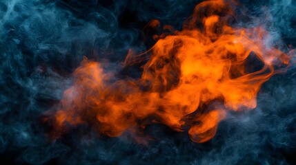 Abstract Smoke Background, Orange Blue Swirls