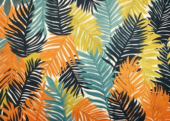 Palm leafs pattern nature art.